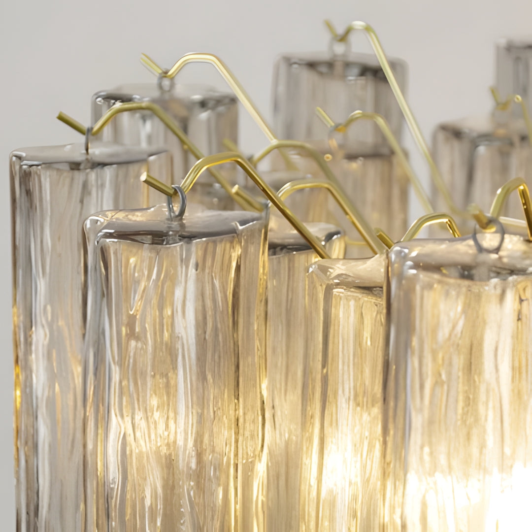 Murano Tubes Chandelier 23" – Italy Murano Star Glass Art Deco Lamp