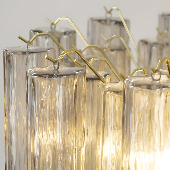Murano Tubes Chandelier 23" – Italy Murano Star Glass Art Deco Lamp
