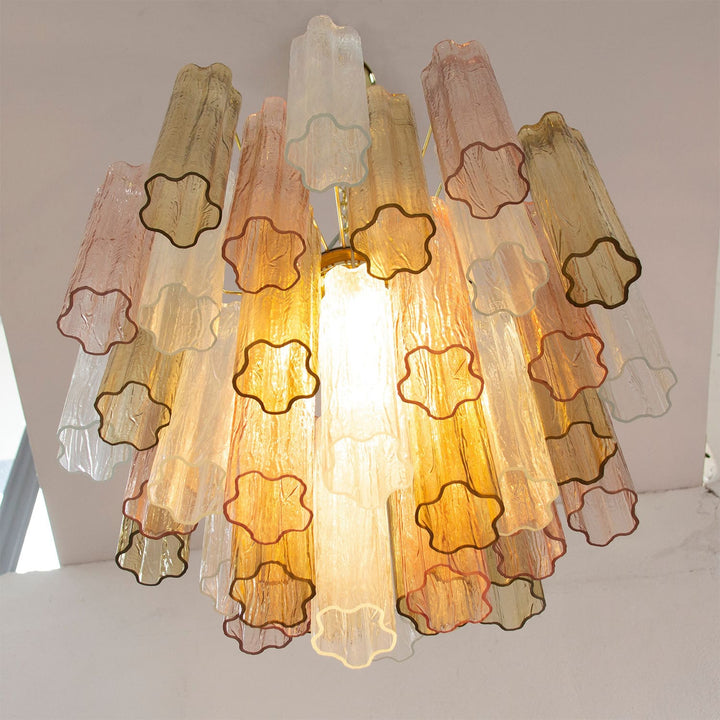Murano Tubes Chandelier 23" – Italy Murano Star Glass Art Deco Lamp