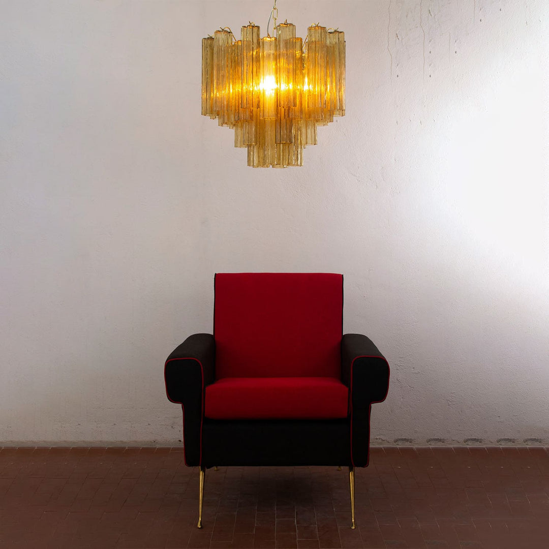Murano Tubes Chandelier 23" – Italy Murano Star Glass Art Deco Lamp