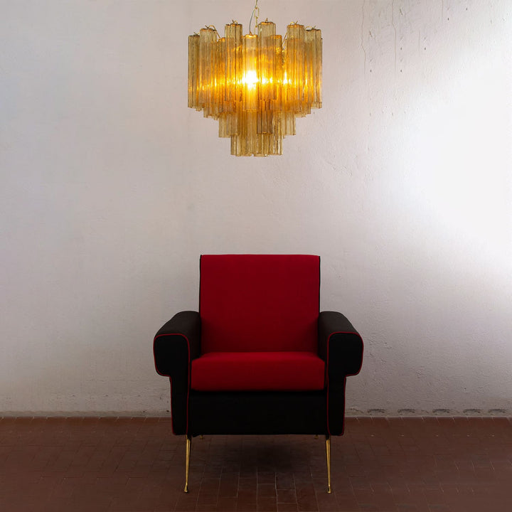 Murano Tubes Chandelier 23" – Italy Murano Star Glass Art Deco Lamp