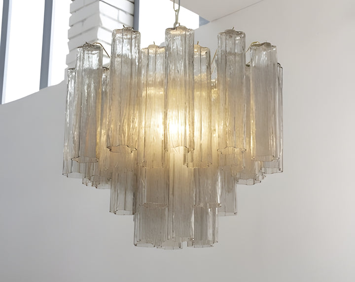 Murano Tubes Chandelier 23" – Italy Murano Star Glass Art Deco Lamp