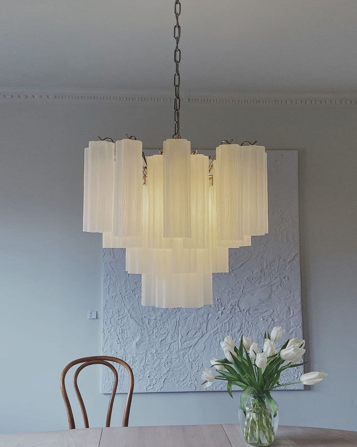 Murano Tubes Chandelier 23" – Italy Murano Star Glass Art Deco Lamp
