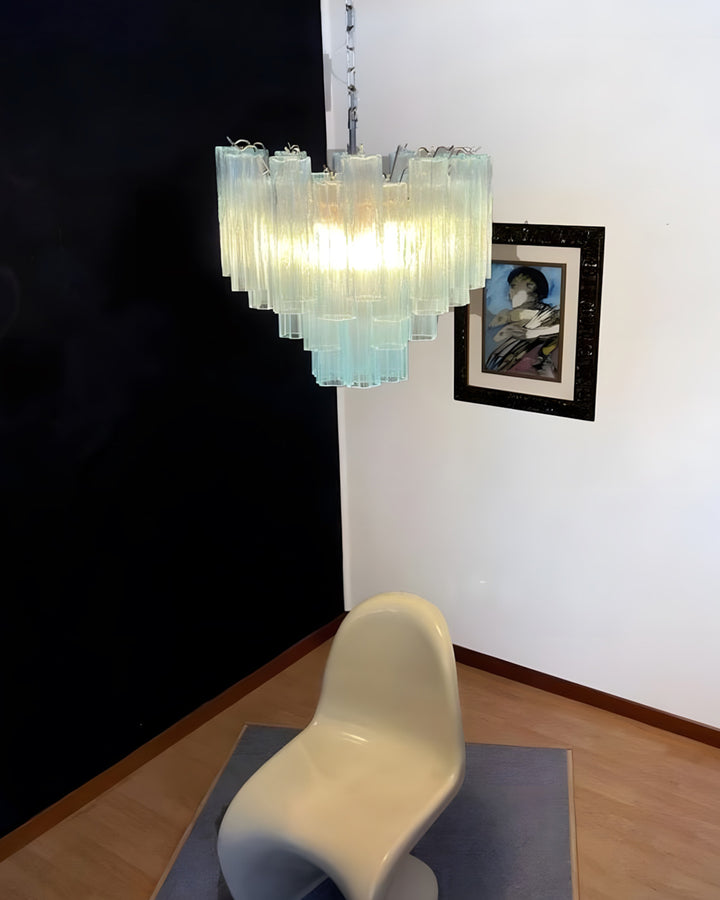 Murano Tubes Chandelier 23" – Italy Murano Star Glass Art Deco Lamp