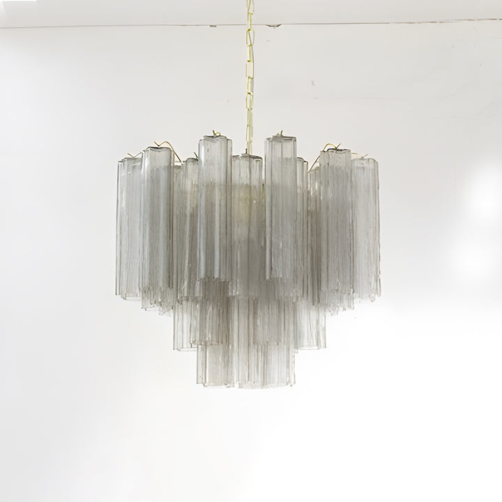 Murano Tubes Chandelier 23" – Italy Murano Star Glass Art Deco Lamp