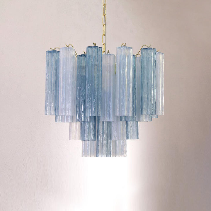 Murano Tubes Chandelier 23" – Italy Murano Star Glass Art Deco Lamp