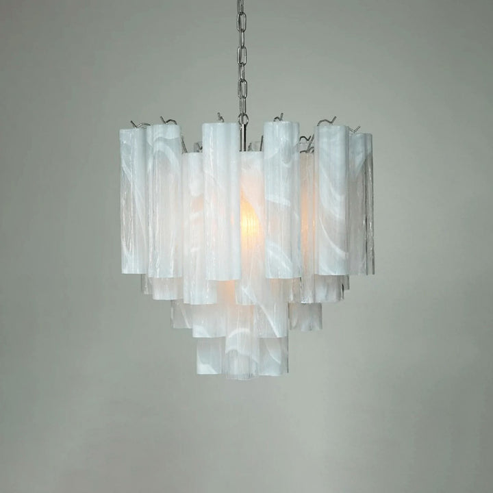 Murano Tubes Chandelier 23" – Italy Murano Star Glass Art Deco Lamp