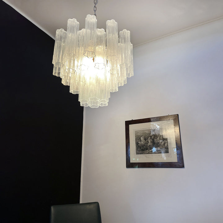 Murano Tubes Chandelier 23" – Italy Murano Star Glass Art Deco Lamp