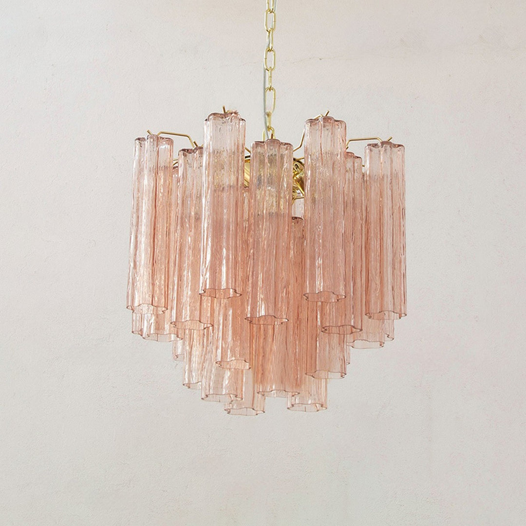Murano Tubes Chandelier 23" – Italy Murano Star Glass Art Deco Lamp