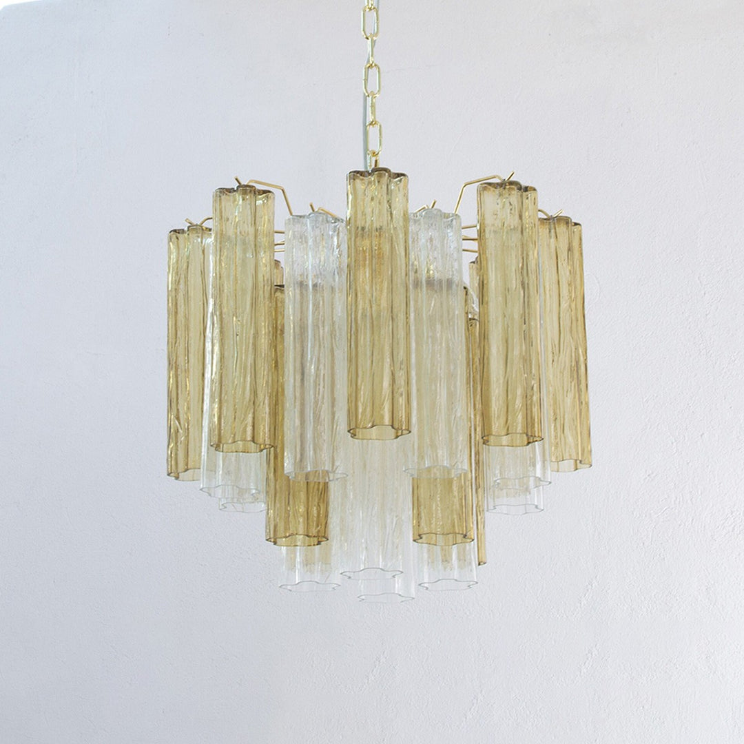 Murano Tubes Chandelier 23" – Italy Murano Star Glass Art Deco Lamp