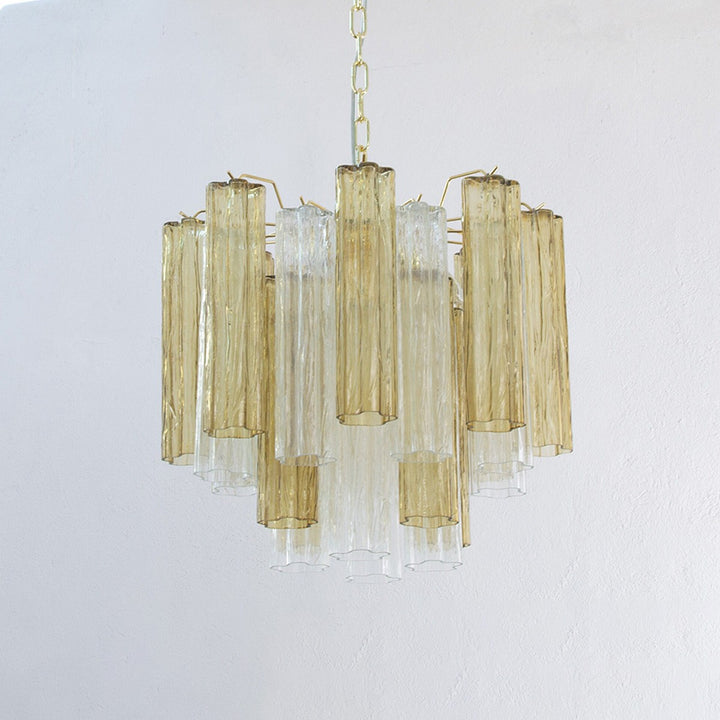 Murano Tubes Chandelier 23" – Italy Murano Star Glass Art Deco Lamp