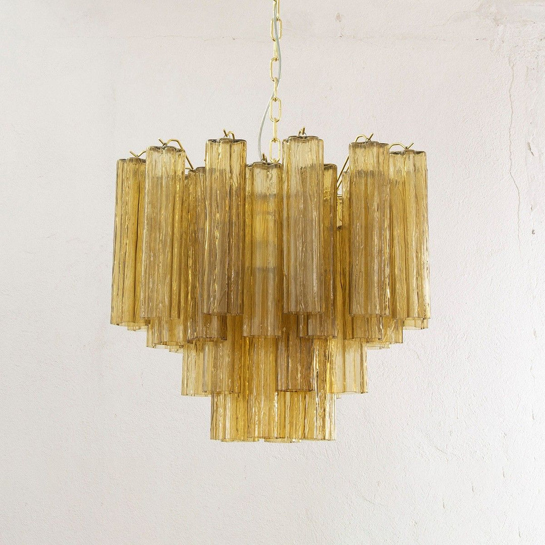 Murano Tubes Chandelier 23" – Italy Murano Star Glass Art Deco Lamp