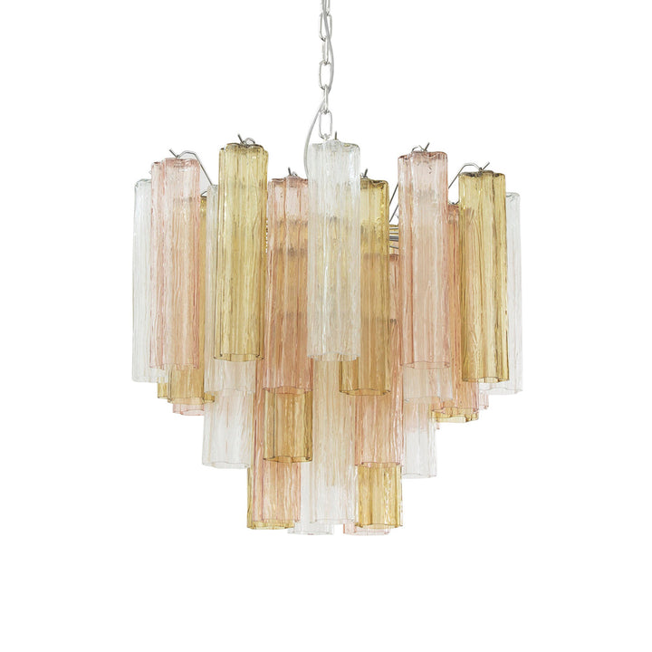 Murano Tubes Chandelier 23" – Italy Murano Star Glass Art Deco Lamp