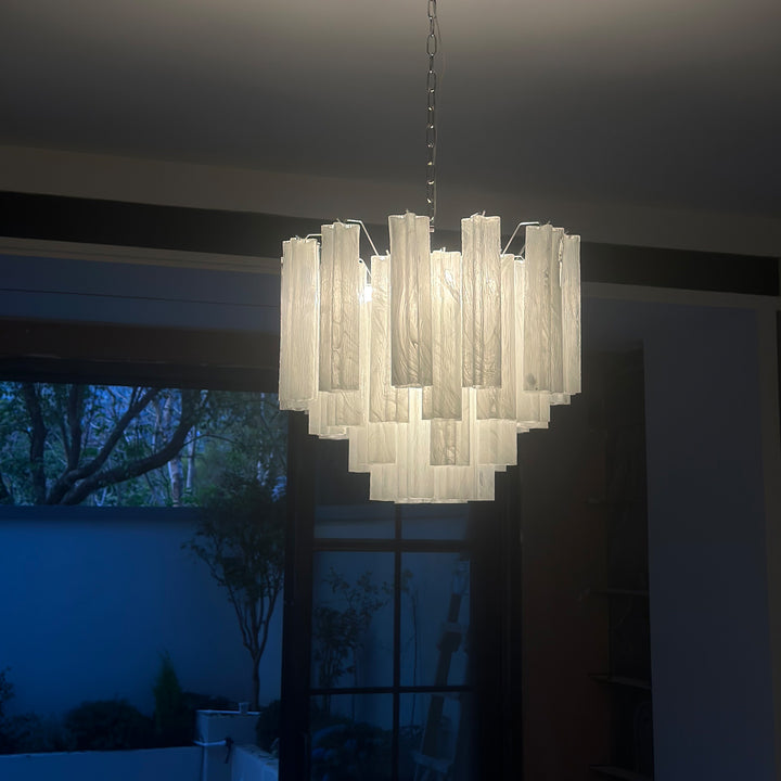 Murano Tubes Chandelier 23" – Italy Murano Star Glass Art Deco Lamp