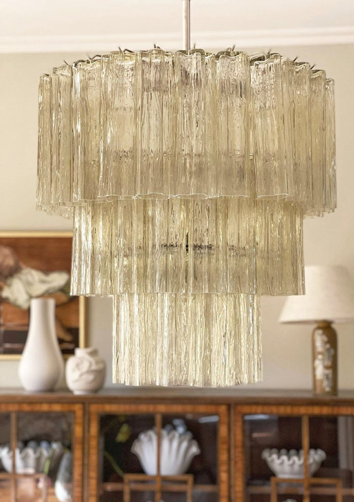Murano Tubes Chandelier 25" – Luxury Murano Star Glass Art Lamp