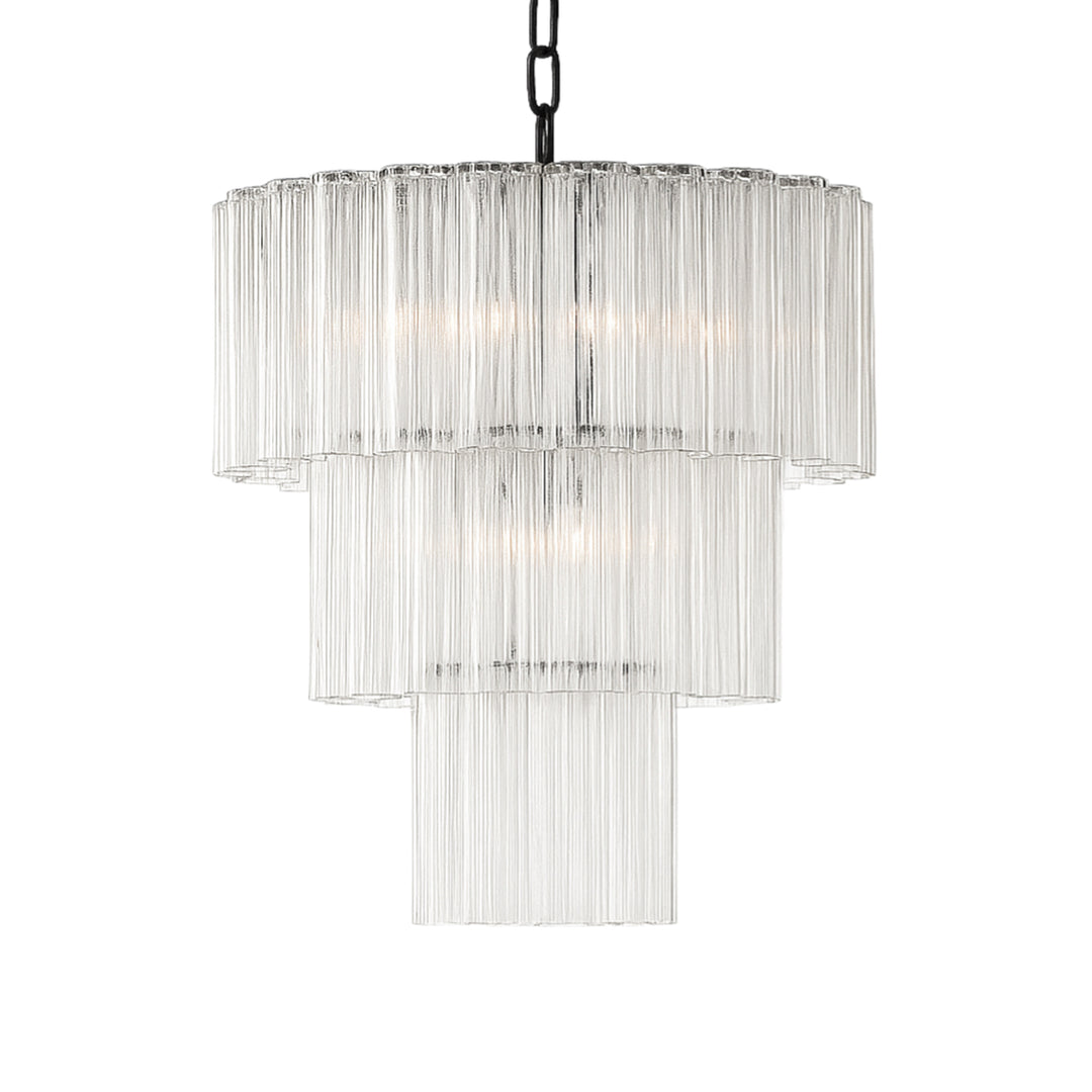 Murano Tubes Chandelier 25" – Luxury Murano Star Glass Art Lamp