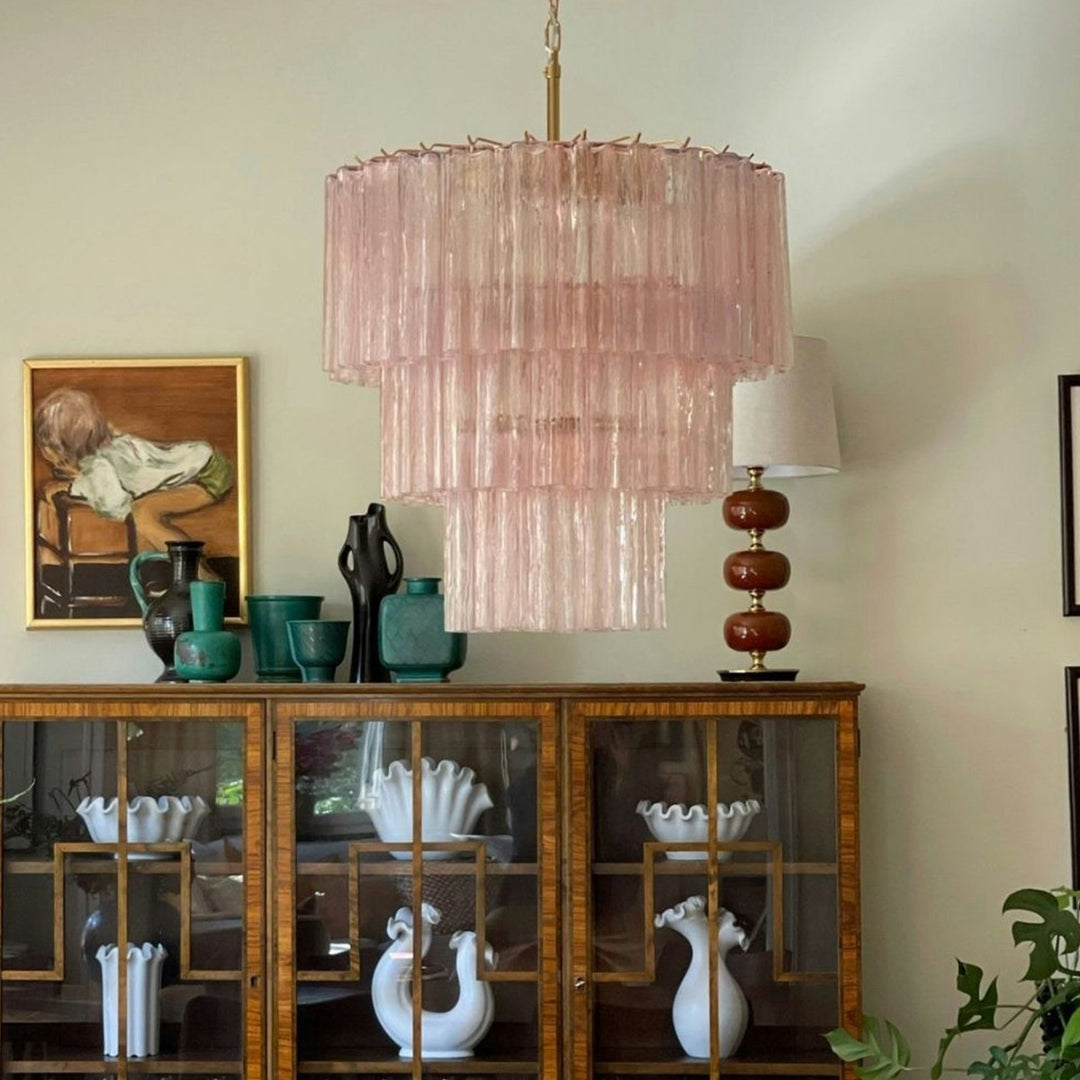 Murano Tubes Chandelier 25" – Luxury Murano Star Glass Art Lamp