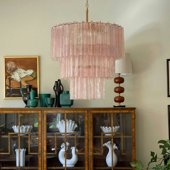 Murano Tubes Chandelier 25" – Luxury Murano Star Glass Art Lamp