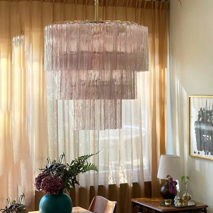 Murano Tubes Chandelier 25" – Luxury Murano Star Glass Art Lamp