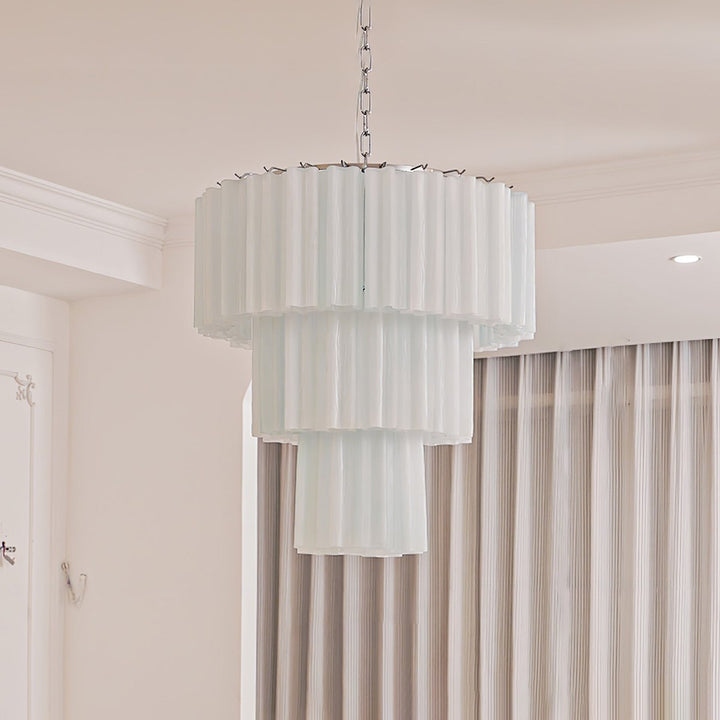 Murano Tubes Chandelier 25" – Luxury Murano Star Glass Art Lamp