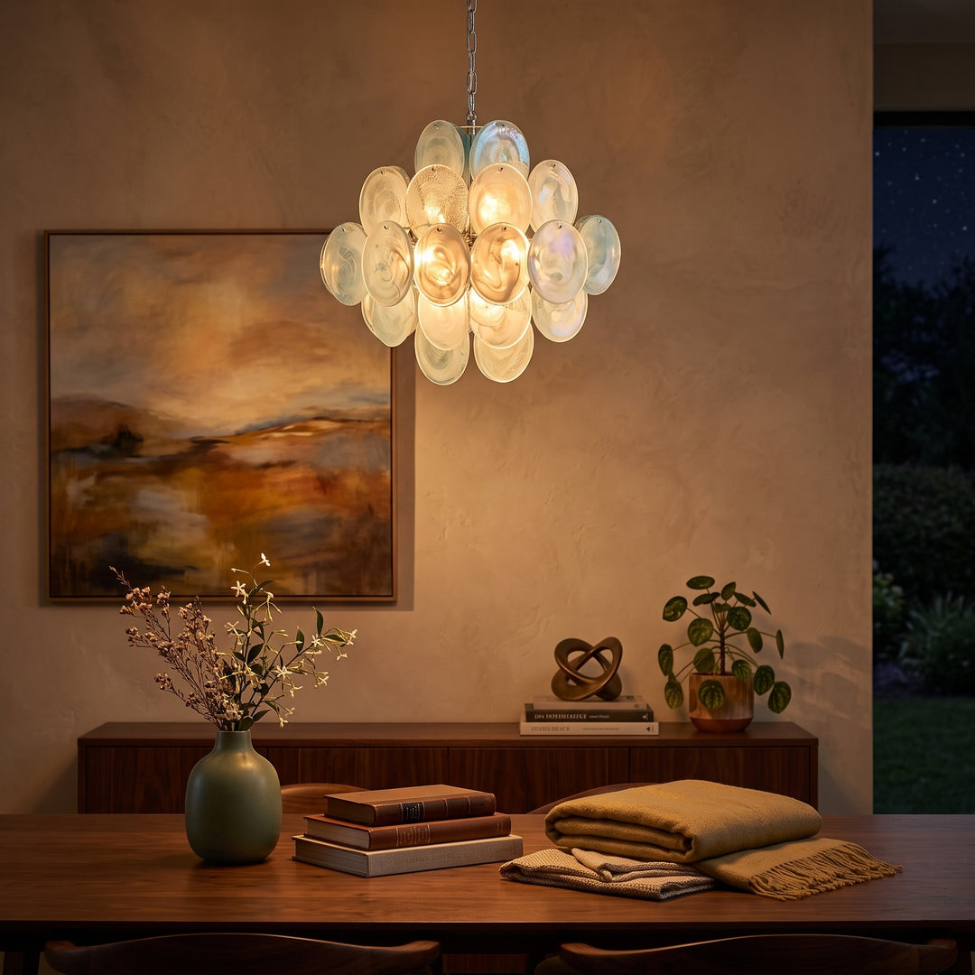 Murano Disk Chandelier 20"