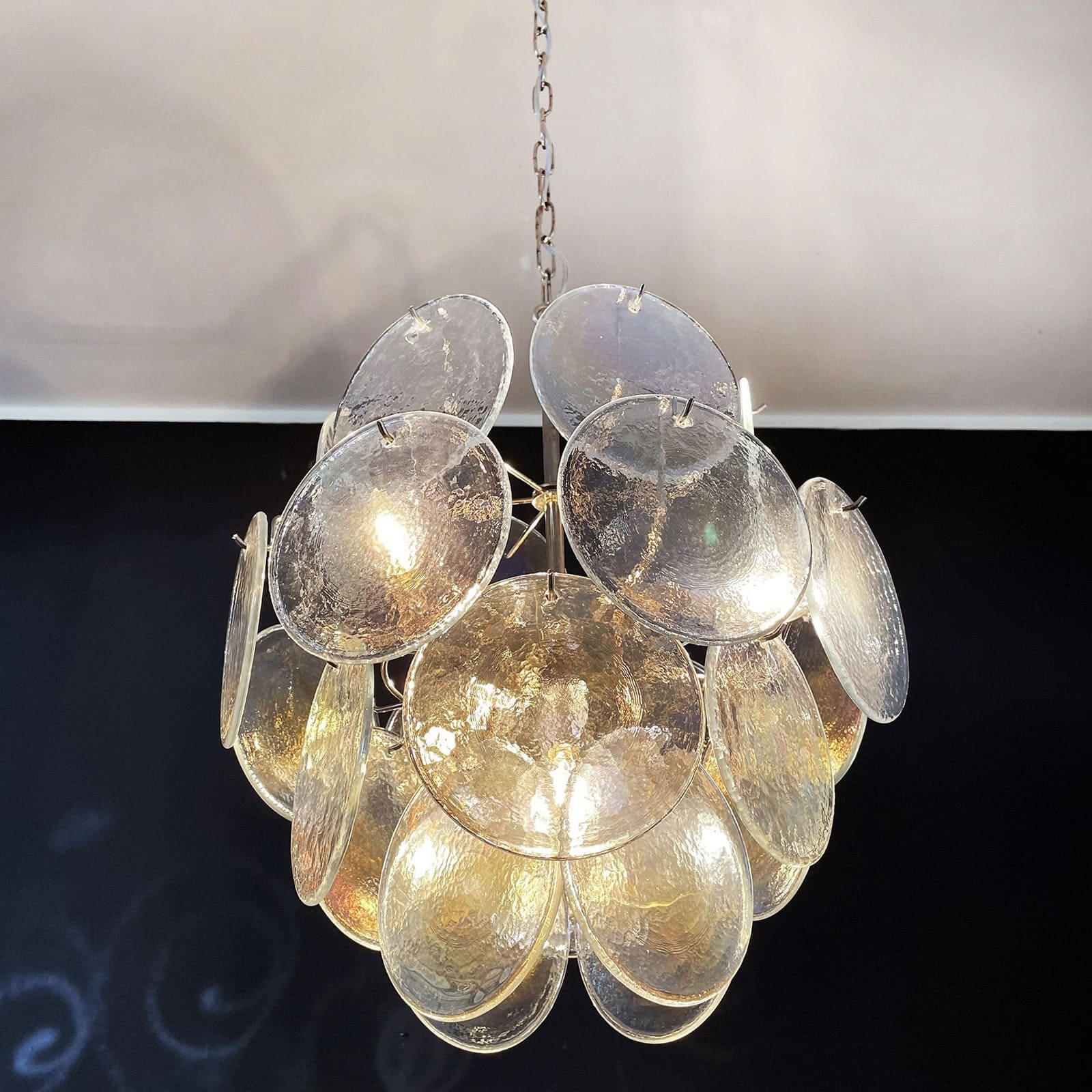 Murano Iridescent Glass Chandelier 17.7″