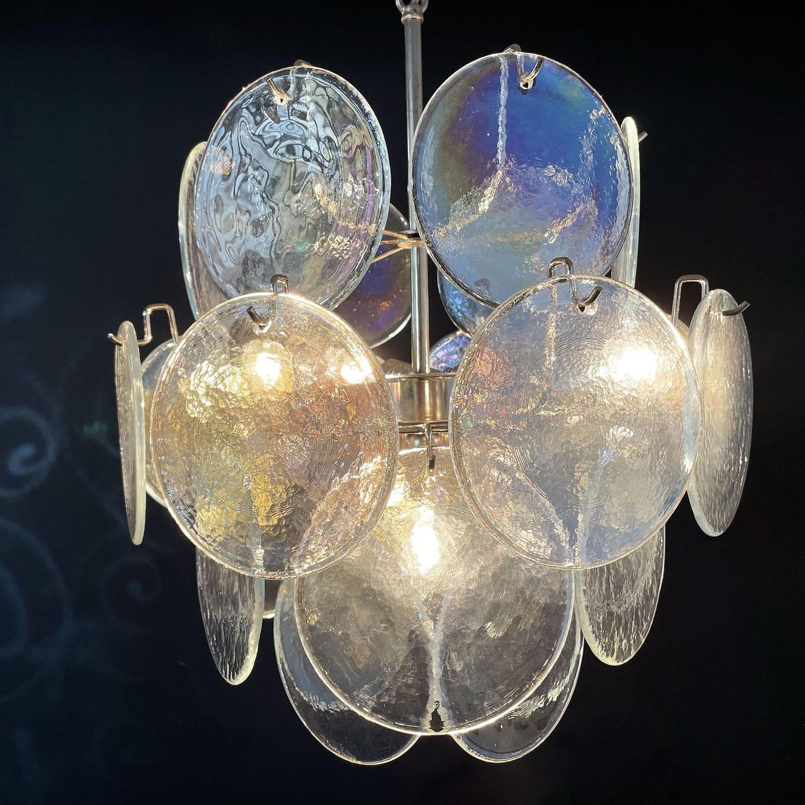 Murano Iridescent Glass Chandelier 17.7″