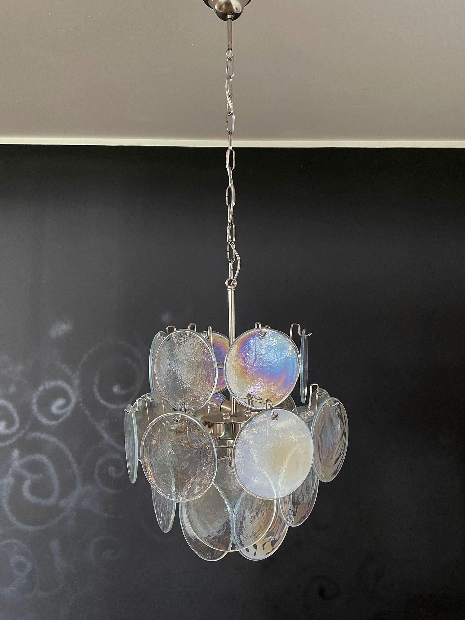 Murano Iridescent Glass Chandelier 17.7″