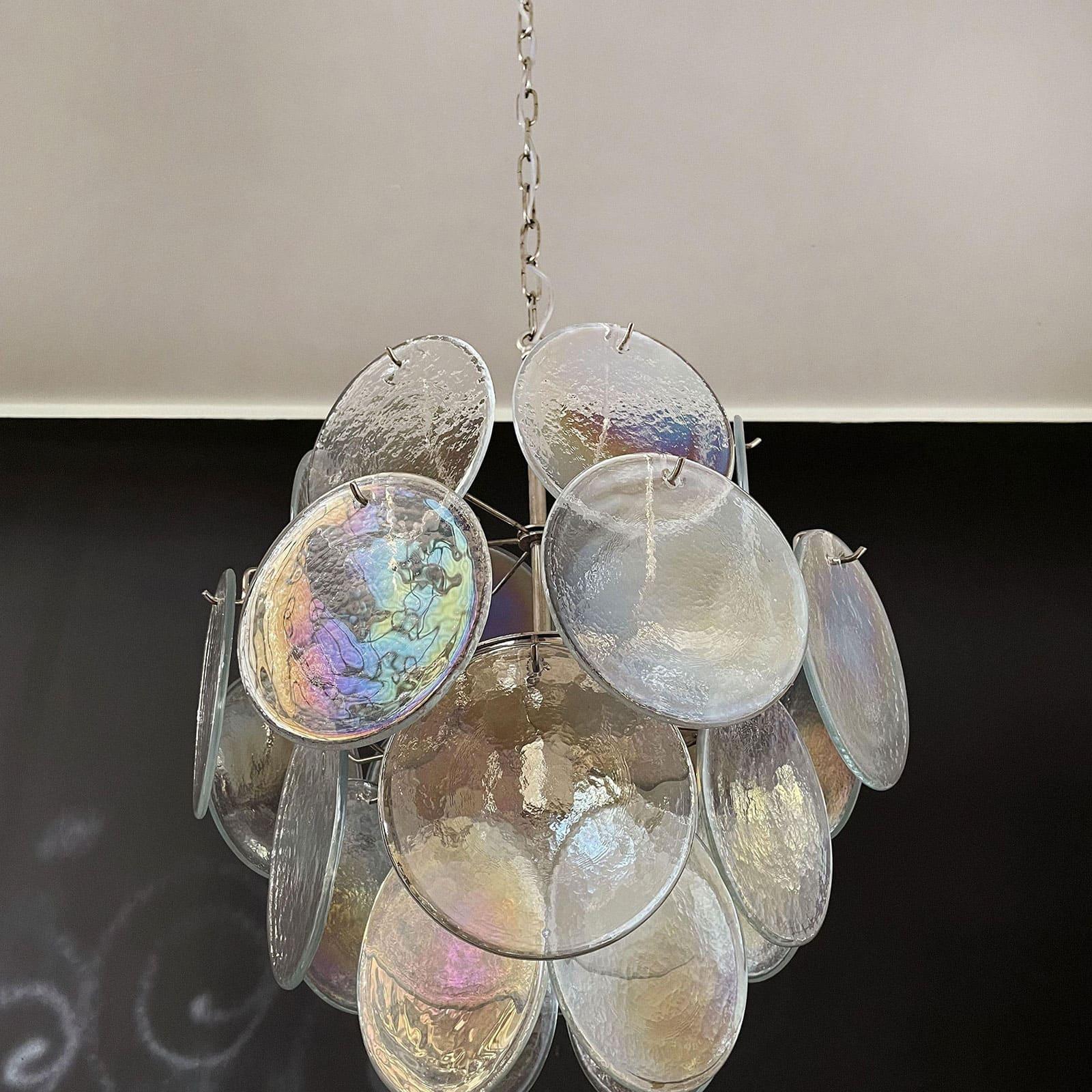 Murano Iridescent Glass Chandelier 17.7″