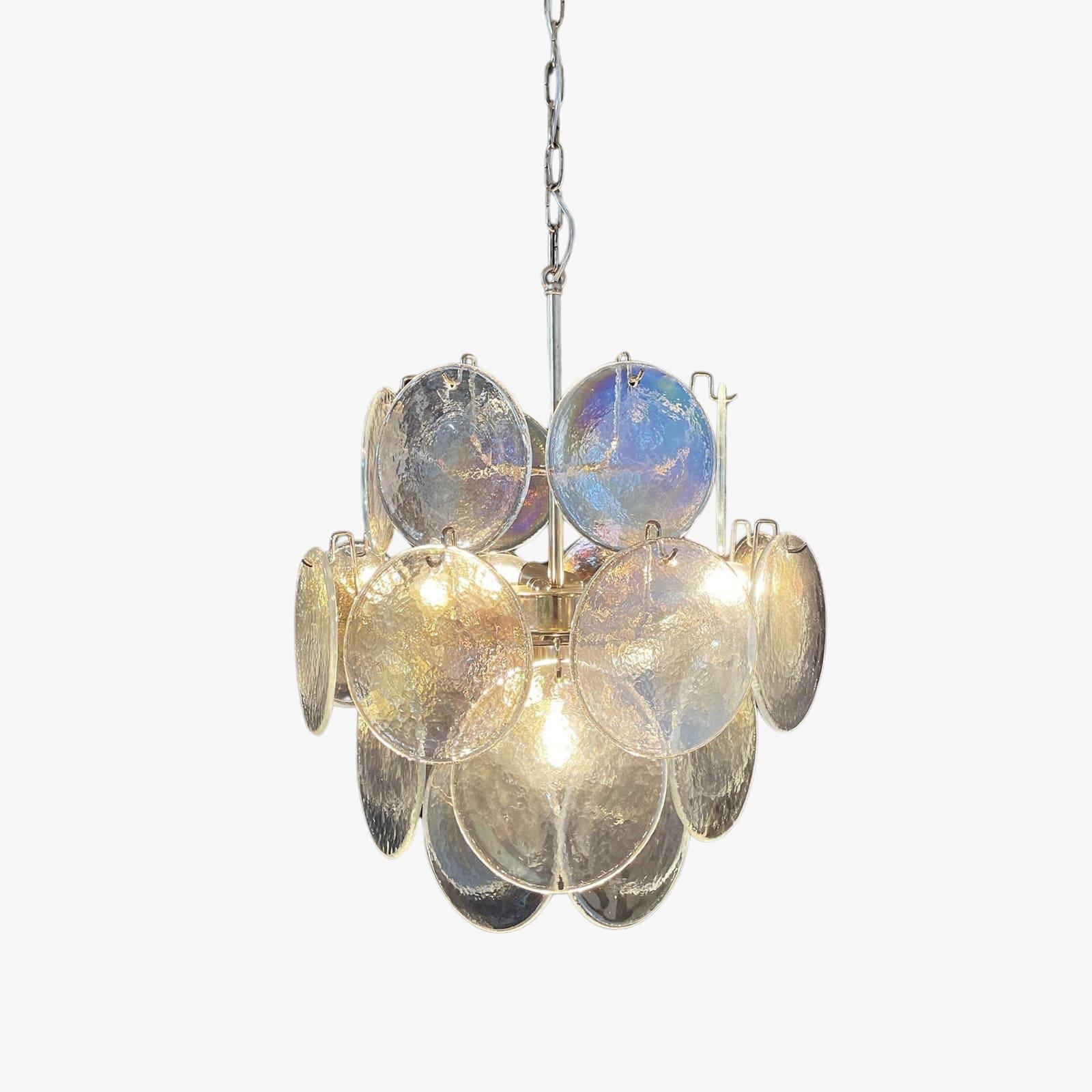 Murano Iridescent Glass Chandelier 17.7″