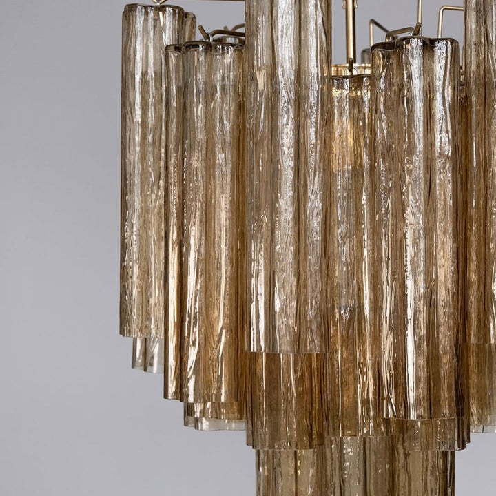 Murano Tubes Chandelier 19" – Italy Modern Murano Star Glass Lamp