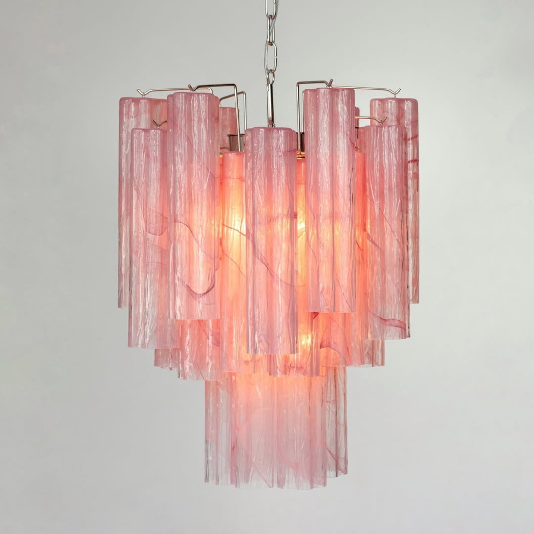 Murano Tubes Chandelier 19" – Italy Modern Murano Star Glass Lamp
