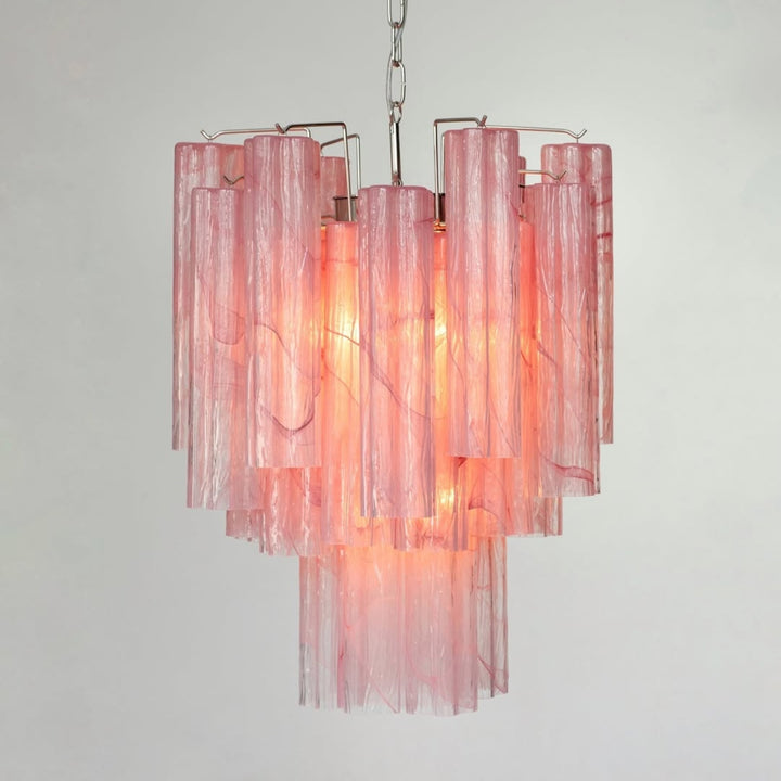 Murano Tubes Chandelier 19" – Italy Modern Murano Star Glass Lamp
