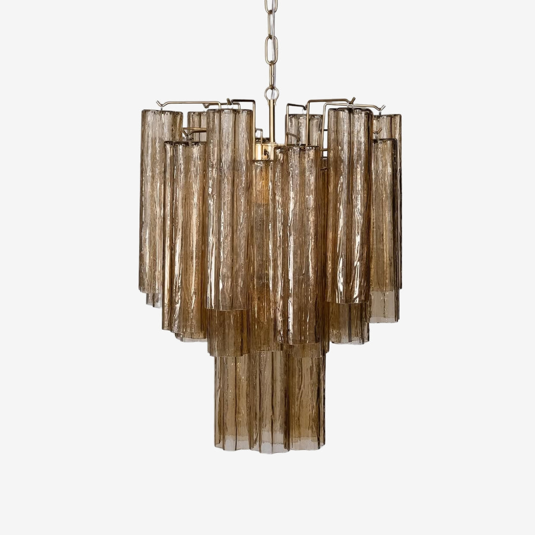 Murano Tubes Chandelier 19" – Italy Modern Murano Star Glass Lamp