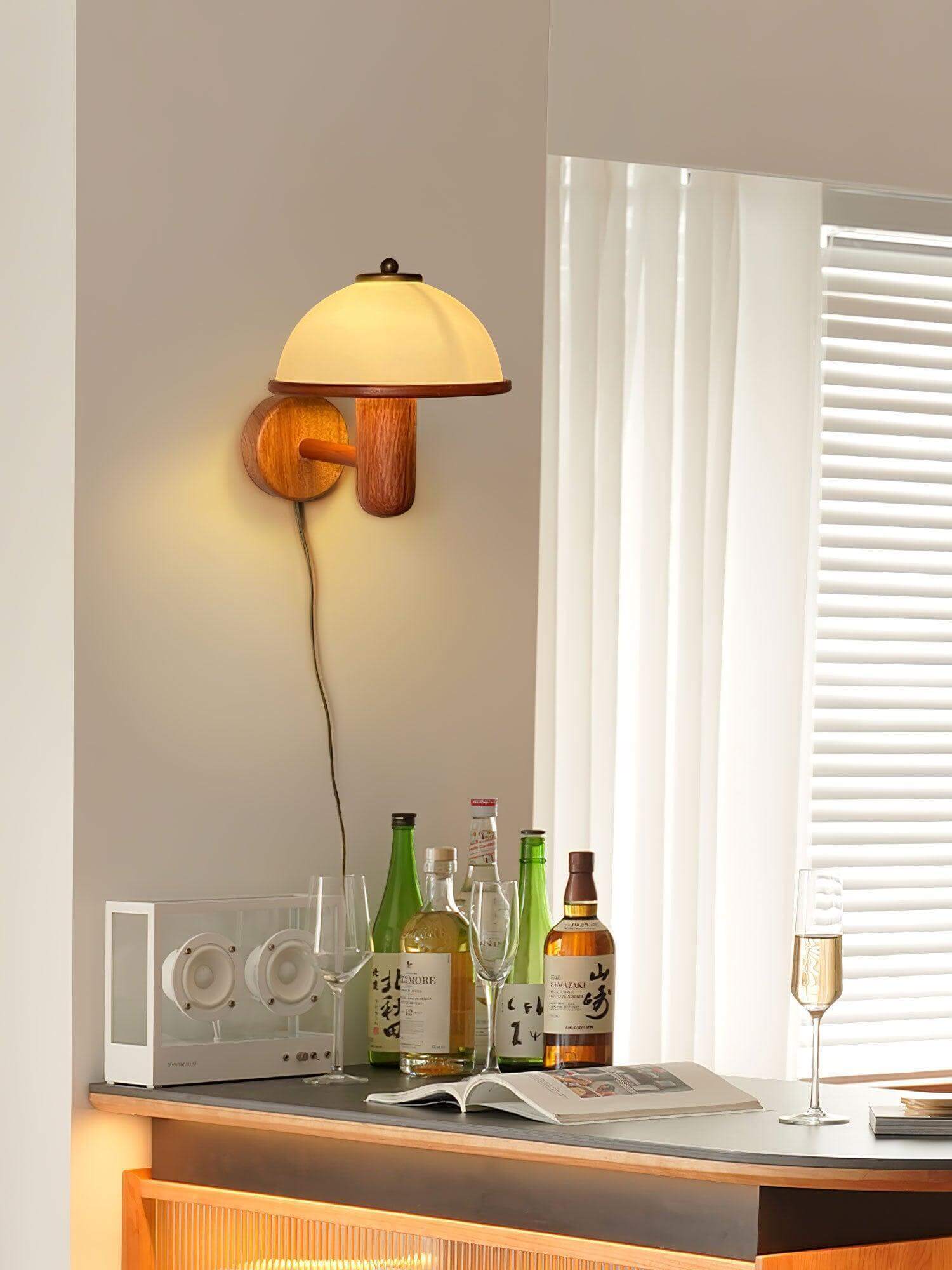 Mushroom Wood Wall Lamp - Rustic Lighting – Vinlighting