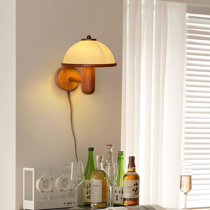 Mushroom Wood Wall Lamp - Rustic Lighting | Vinlighting | Vinlighting