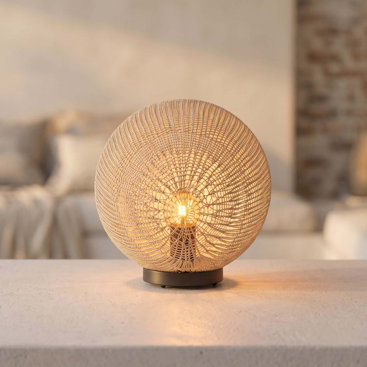 Neravi Outdoor Garden Lamp - Woven Spherical Floor Lamp