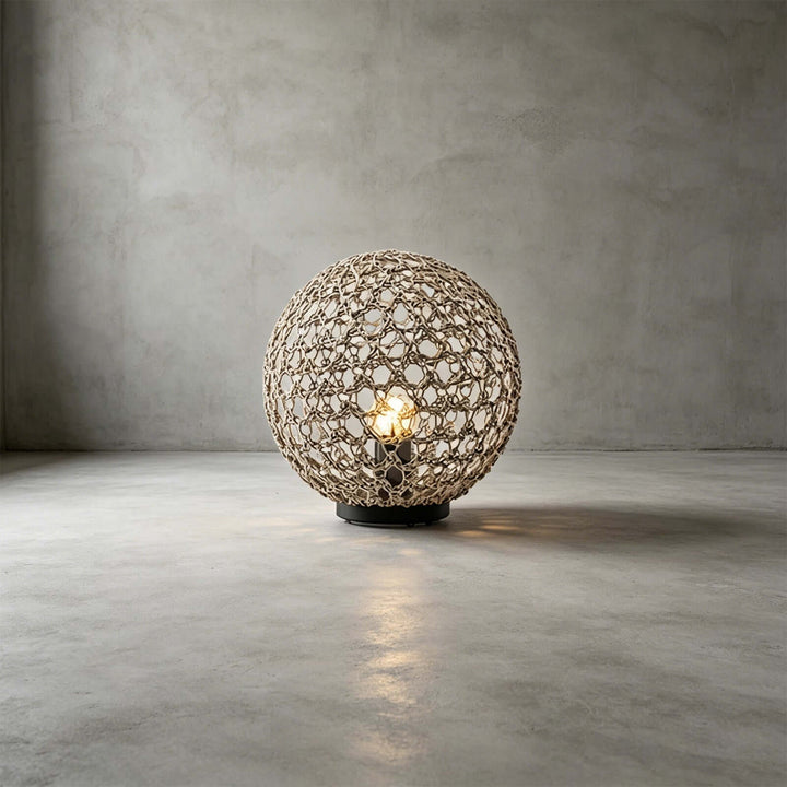 Neravi Outdoor Garden Lamp - Woven Spherical Floor Lamp