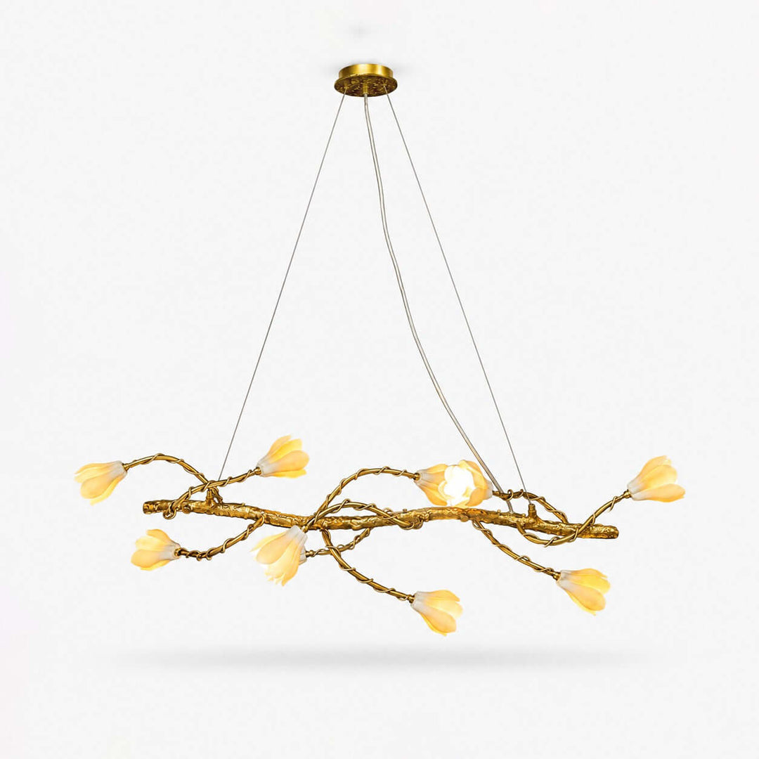 Nesvani Gold Linear Chandelier for Dining Rooms and Kitchen Island