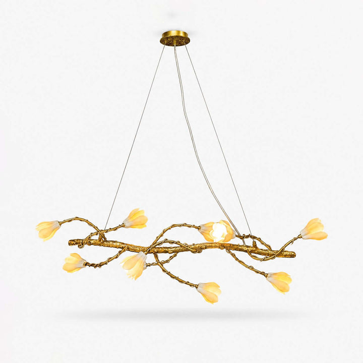 Nesvani Gold Linear Chandelier for Dining Rooms and Kitchen Island