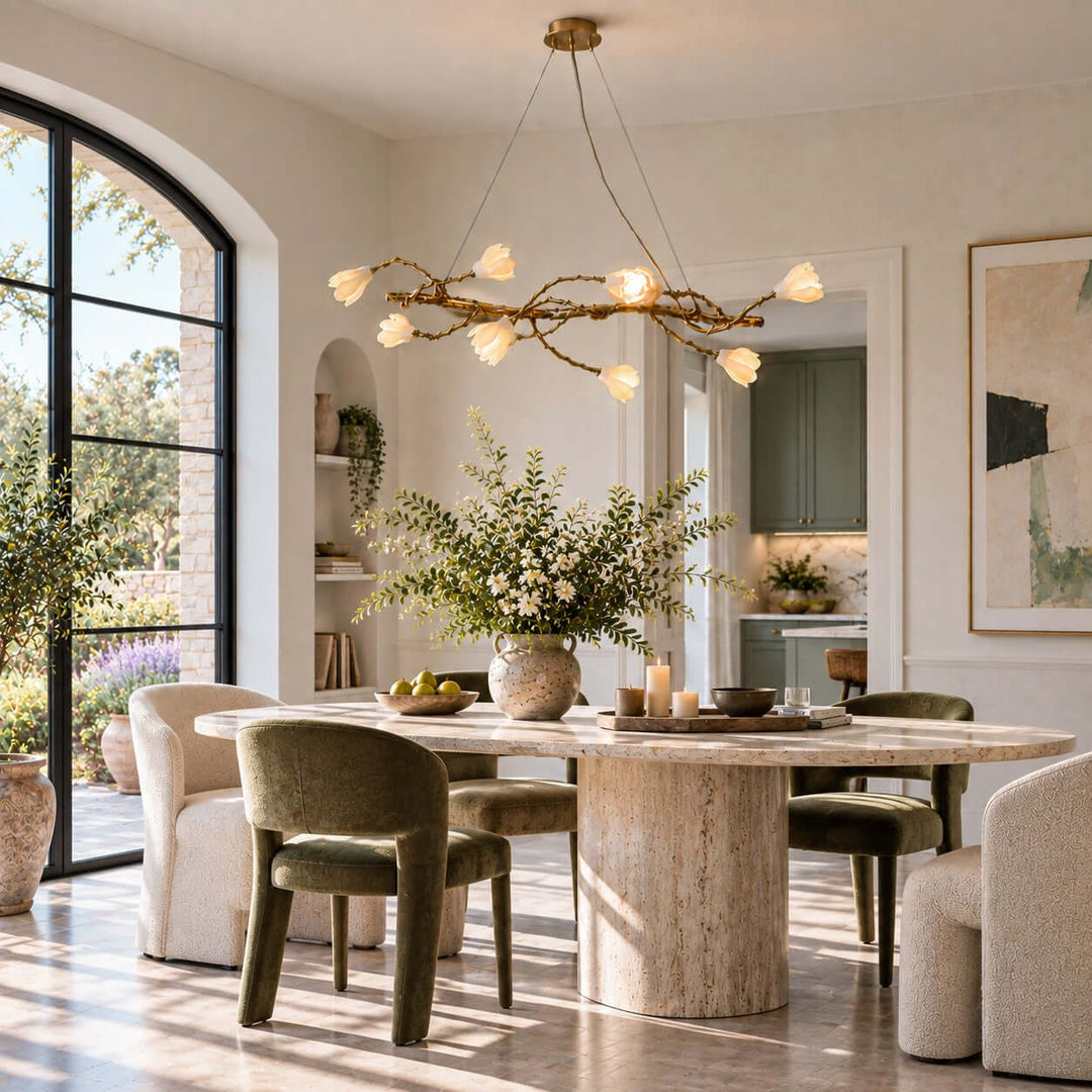 Nesvani Gold Linear Chandelier for Dining Rooms and Kitchen Island