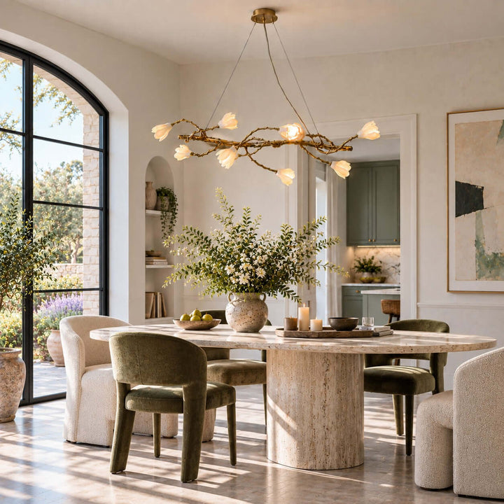 Nesvani Gold Linear Chandelier for Dining Rooms and Kitchen Island