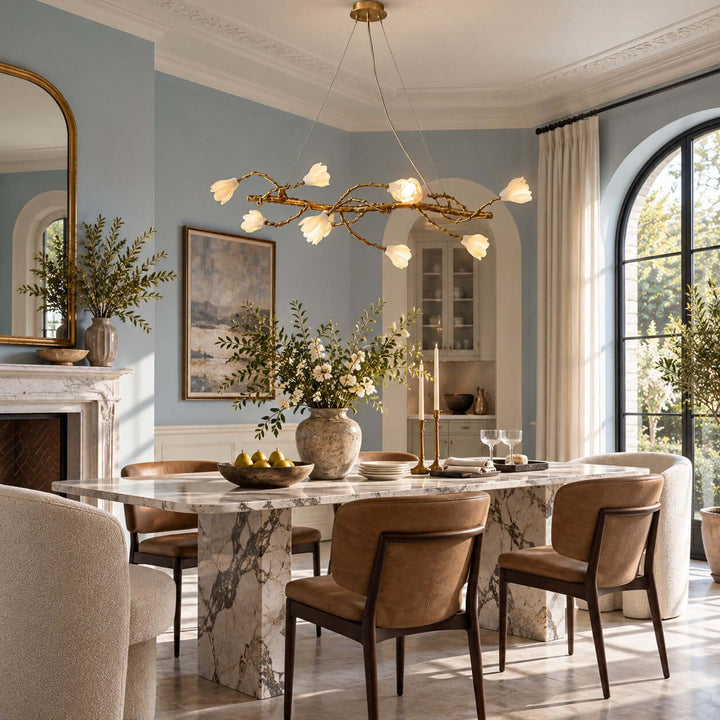 Nesvani Gold Linear Chandelier for Dining Rooms and Kitchen Island