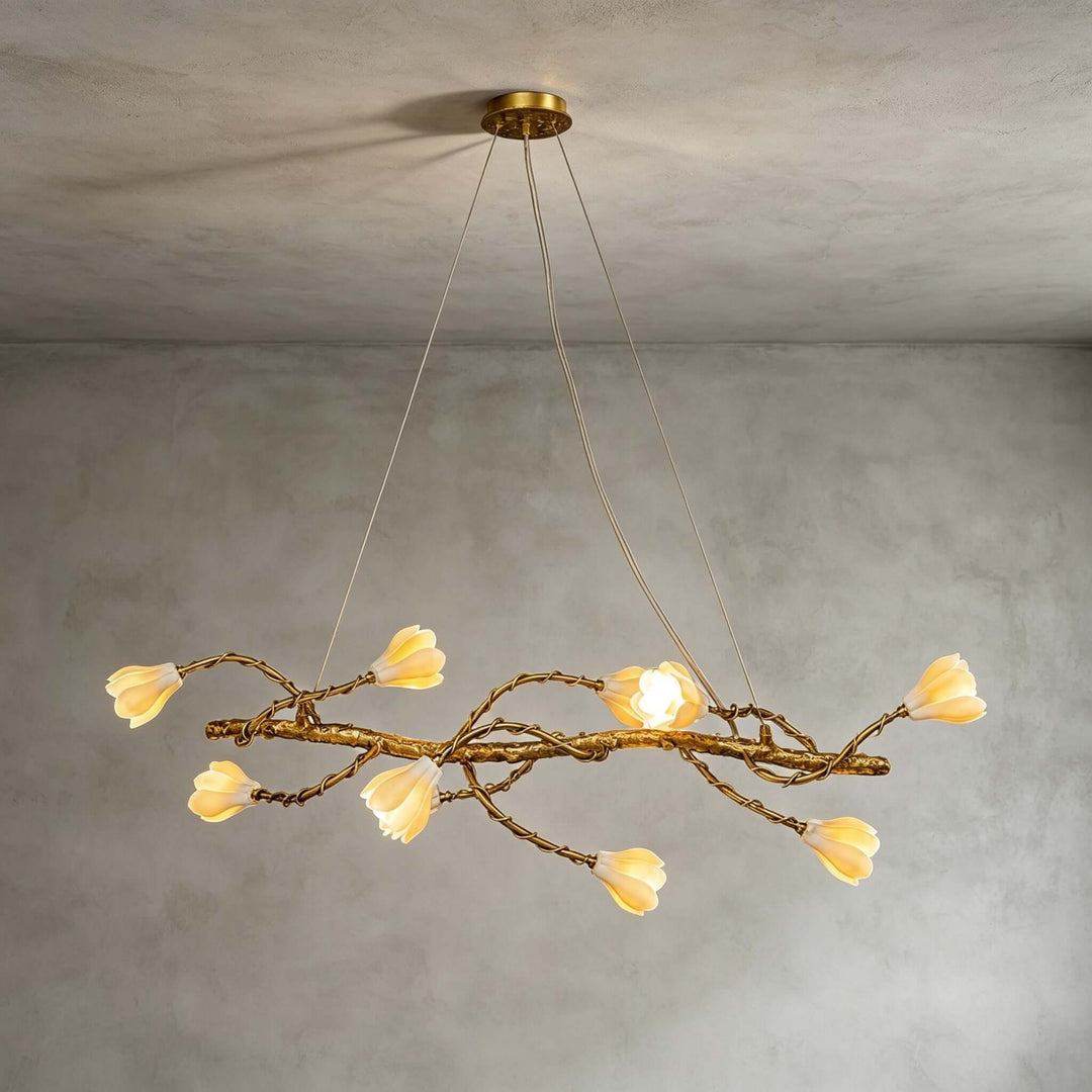 Nesvani Gold Linear Chandelier for Dining Rooms and Kitchen Island