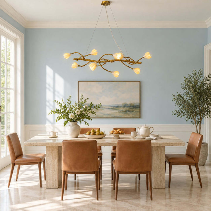 Nesvani Gold Linear Chandelier for Dining Rooms and Kitchen Island
