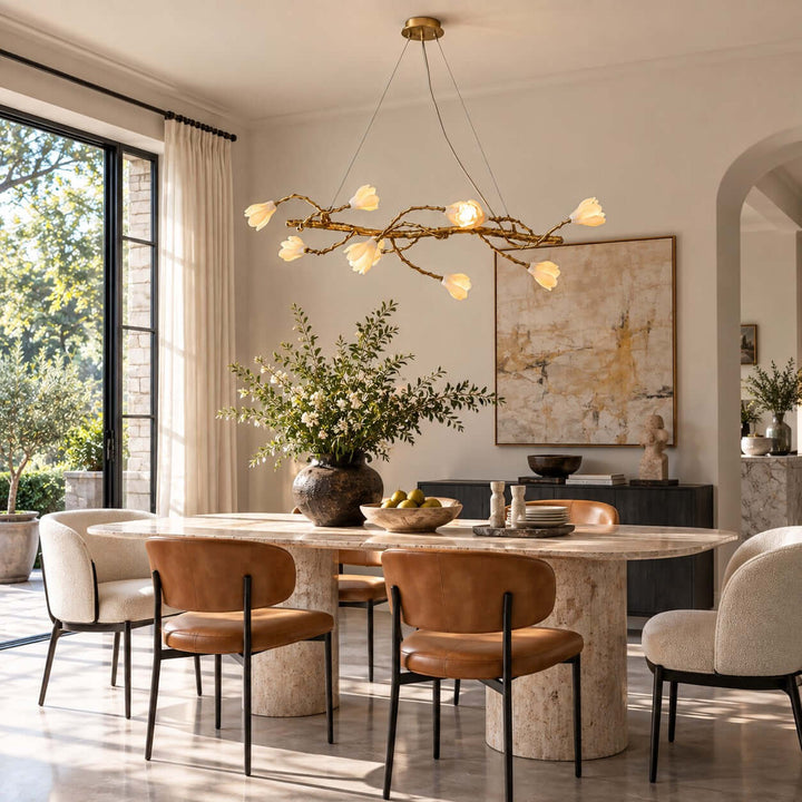 Nesvani Gold Linear Chandelier for Dining Rooms and Kitchen Island