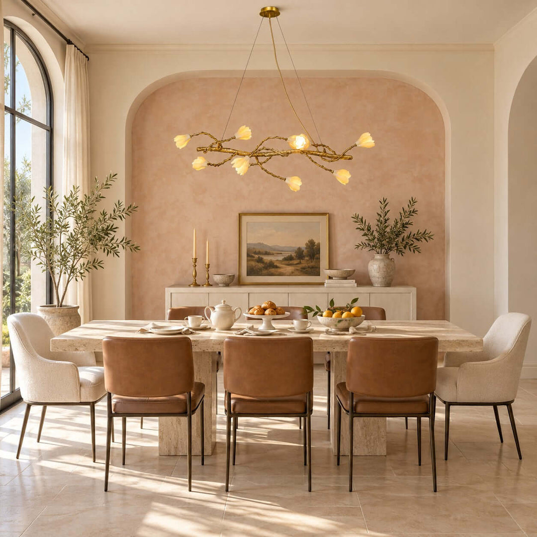 Nesvani Gold Linear Chandelier for Dining Rooms and Kitchen Island