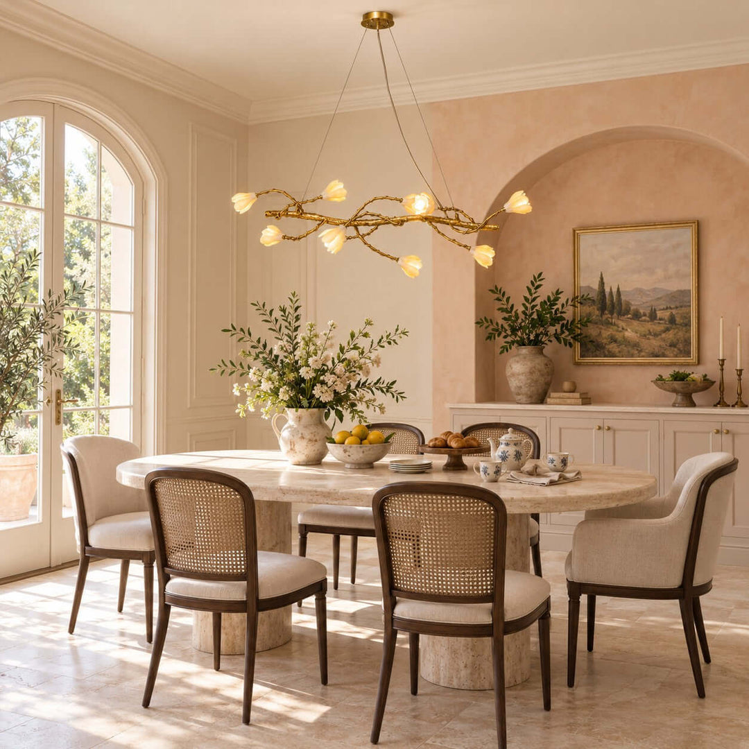 Nesvani Gold Linear Chandelier for Dining Rooms and Kitchen Island
