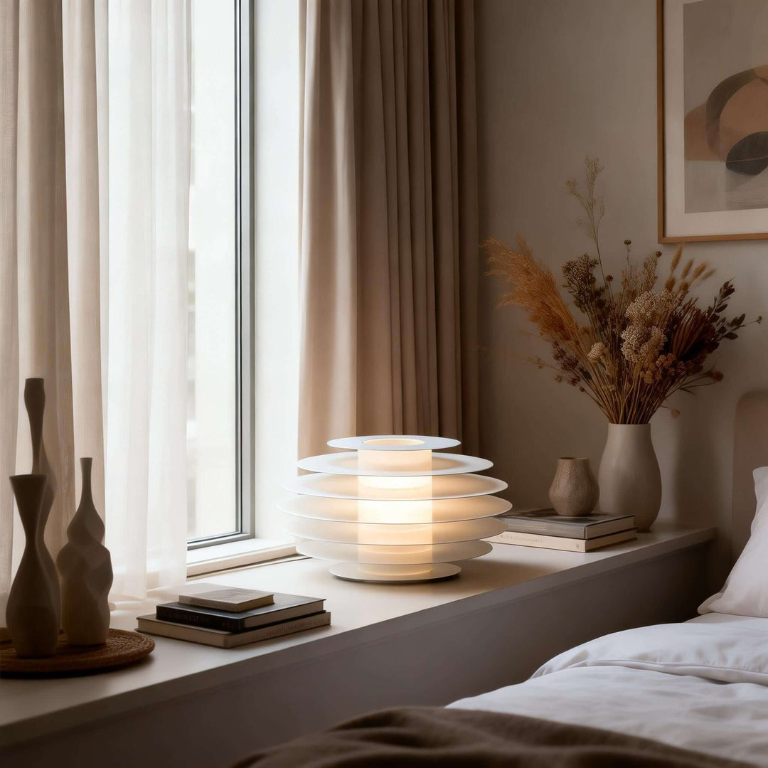 Nivro Table Lamp – Modern Cream Minimalist Acrylic Lamp