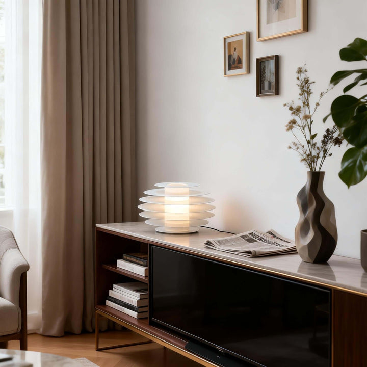 Nivro Table Lamp – Modern Cream Minimalist Acrylic Lamp